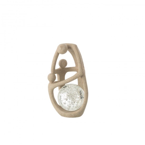 J Line Couple Boule Resine Cristal Beige L18xB16xH32 cm JLine 50133 by Jolipa 50133.