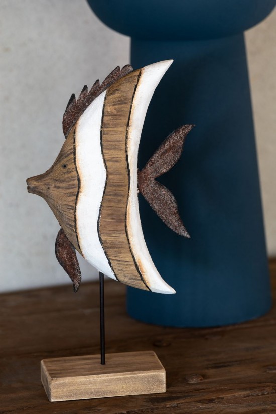 Jolipa Poisson Ligne Sur Pied Bois De Paulownia Small.