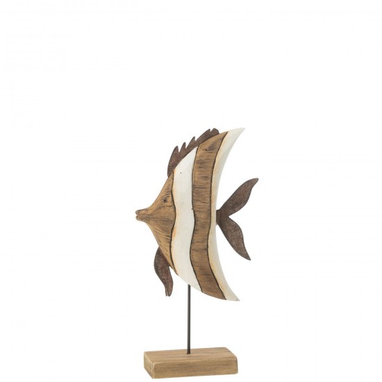 J Line Poisson Ligne Sur Pied Bois De Paulownia Small L14xB6xH29 cm JLine 50174 by Jolipa 50174.