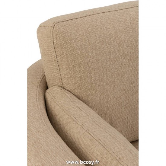 J-Line Poltrona Girevole Legno/Tessuto Beige.