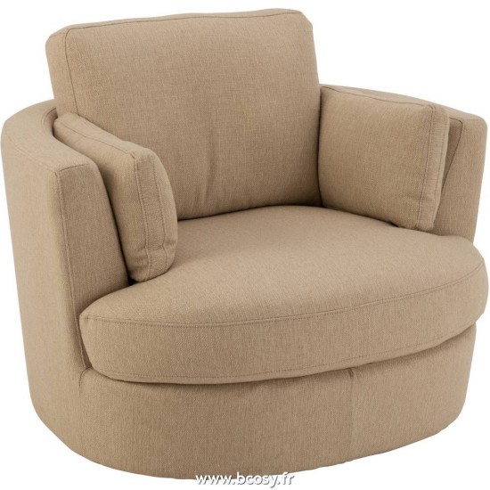 J Line Fauteil Pivotant Bois Tissu Beige JLine 5018 by Jolipa 5018.
