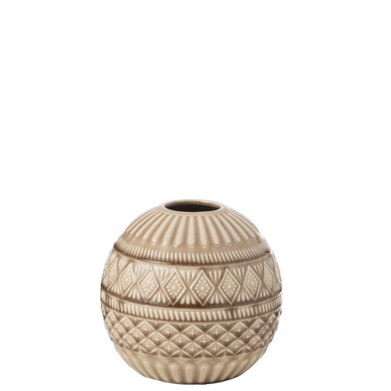 J Line Vase Boule Ethnique Porcelaine Beige Large L19xB19xH17 cm JLine 50266 by Jolipa 50266.