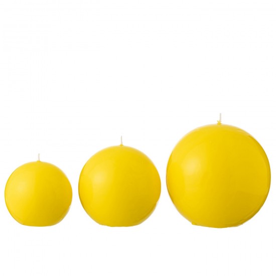 J-Line J Line bougies Jolipa Bougie Boule Cire Fluo Jaune 50 Heures.