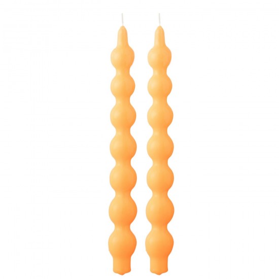 J Line Boite 2 Bougies Calebasse Fluo Orange 5 Heures L8xB4xH30 cm JLine 50354 by Jolipa 50354.