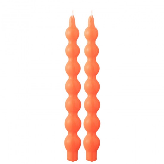 J Line Boite 2 Bougies Calebasse Fluo Rouge 5 Heures L8xB4xH30 cm JLine 50368 by Jolipa 50368.