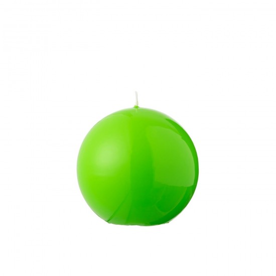 J Line Bougie Boule Cire Fluo Vert 30 Heures L12xB12xH11 cm JLine 50371 by Jolipa 50371.