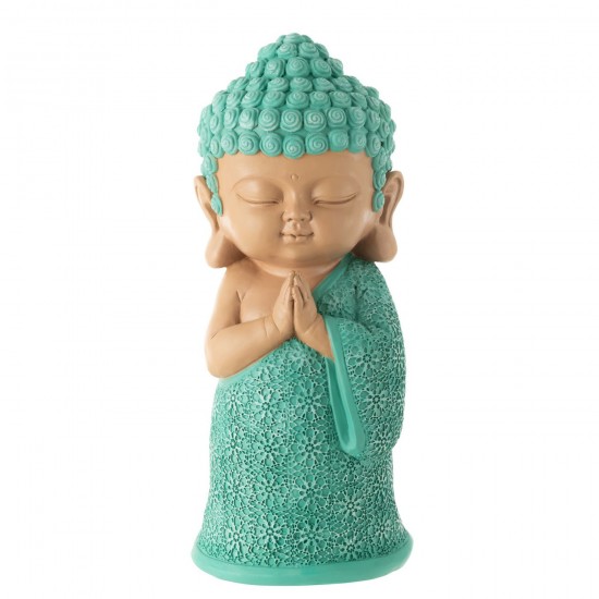 J Line Moine Priere Resine Azur L14xB14xH33 cm JLine 50432 by Jolipa 50432.