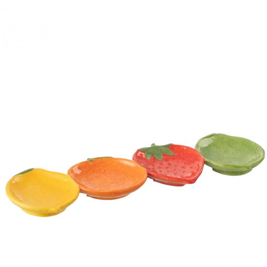 J Line Plateau Fruits Dolomite Mix L38xB14xH3 cm JLine 50467 by Jolipa 50467.