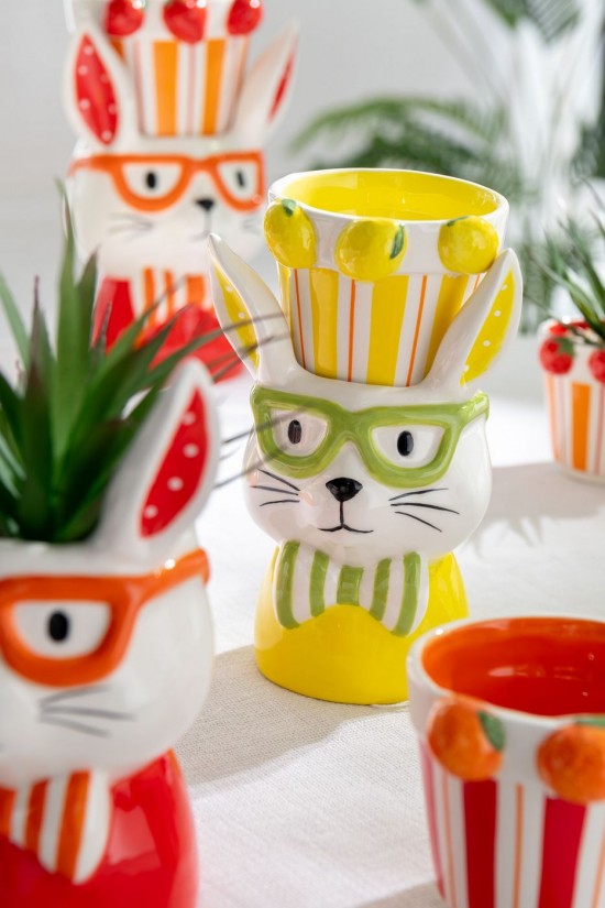 Jolipa Cachepot 2 Parties Lapin Dolomite Mix Large Assortiment De 3.