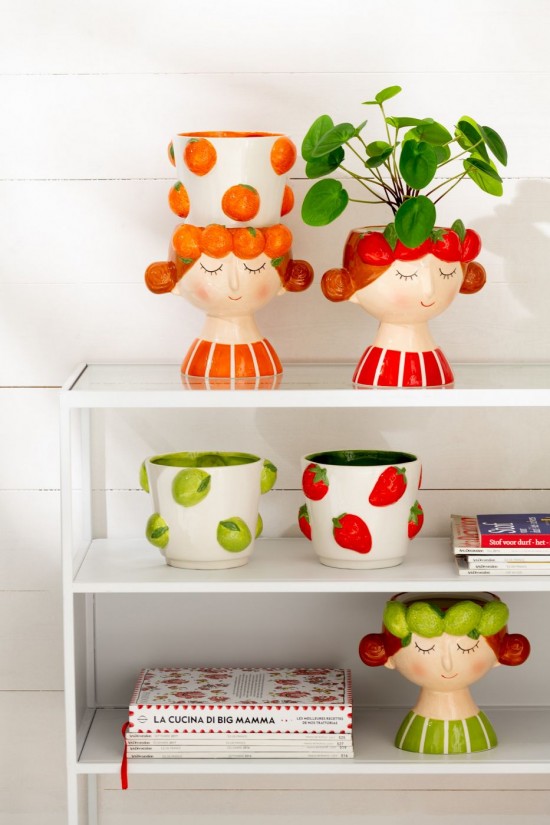 Jolipa Cachepot 2 Parties Orange Fille Dolomite.