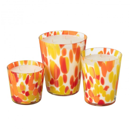 J-Line J Line bougies parfumées Jolipa Bougie Senteur Noa Rouge Jaune Large 95Heures.