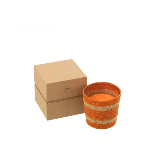 J Line Bougie Parfumee Panier Orange Small 45Heures L12xB12xH12 cm JLine 50508 by Jolipa 50508.