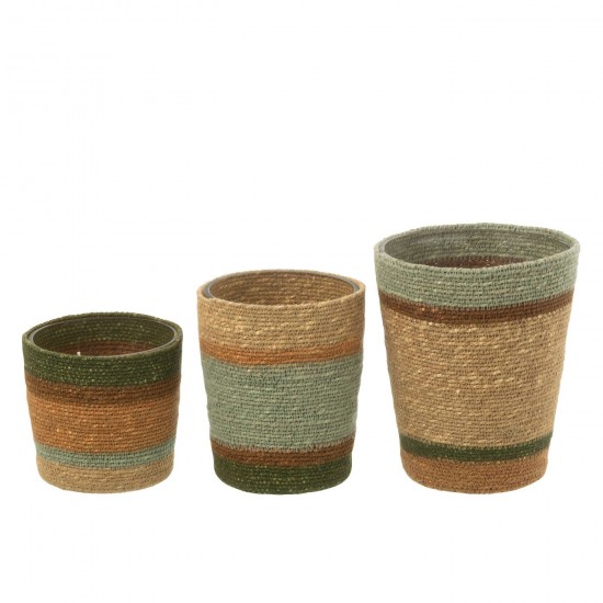 Jolipa Bougie Parfumee Panier Cire Beige Bleu Large 75Heures.