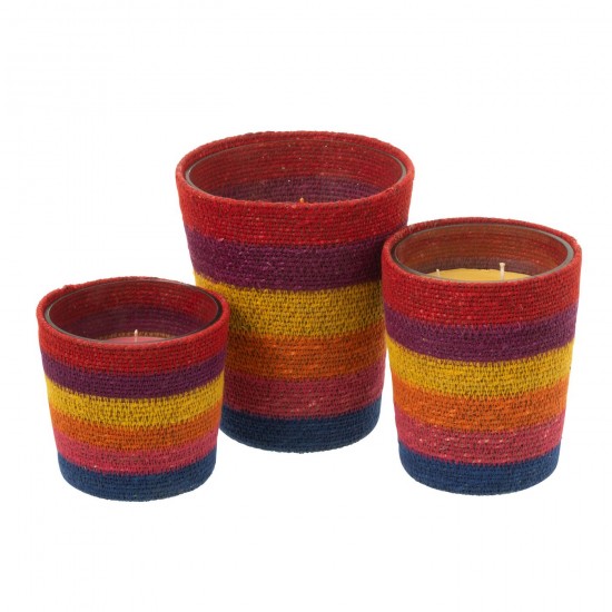 J-Line J Line bougies parfumées Jolipa Bougie Parfumee Panier Cire Beige Mix Large 75Heures.