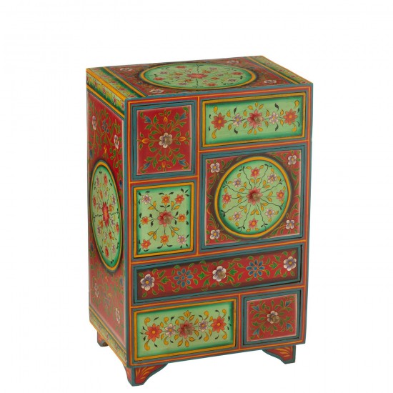 J Line Meuble 7 Tiroirs Mumbai Bois De Manguier Mix L43xB29xH65 cm JLine 50565 by Jolipa 50565.