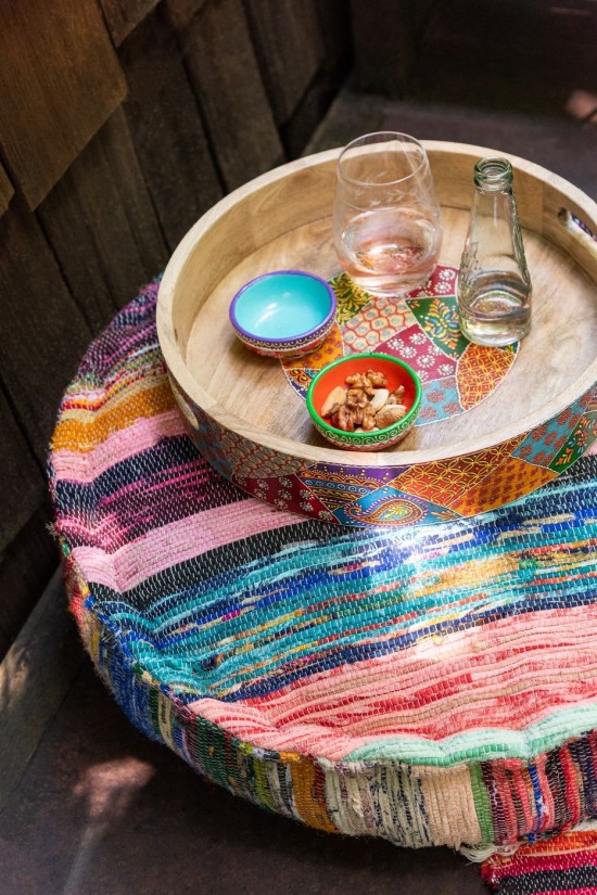 J-Line J Line Plateau de service plateaux de service Set 2 Plateaux 2 Anses Delhi Bois De Manguier Mix.