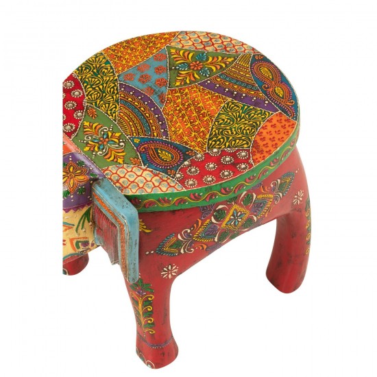 J-Line J Line tabourets ronds Tabouret Elephant Delhi Bois De Manguier Mix.