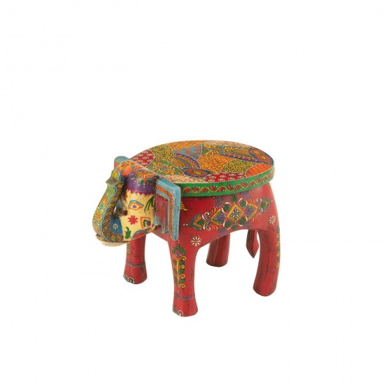 J Line Tabouret Elephant Delhi Bois De Manguier Mix L35xB25xH25 cm JLine 50575 by Jolipa 50575.