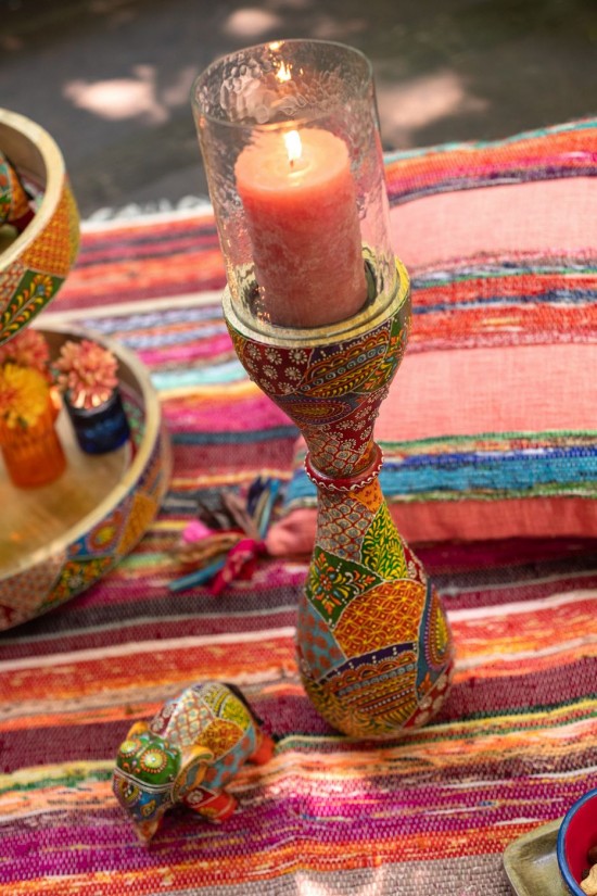 Jolipa Chandelier Delhi Bois De Manguier Mix.