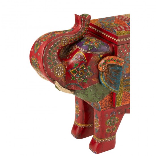 J-Line J Line coffres caisses de stockage Coffre Elephant Delhi Bois De Manguier Mix.