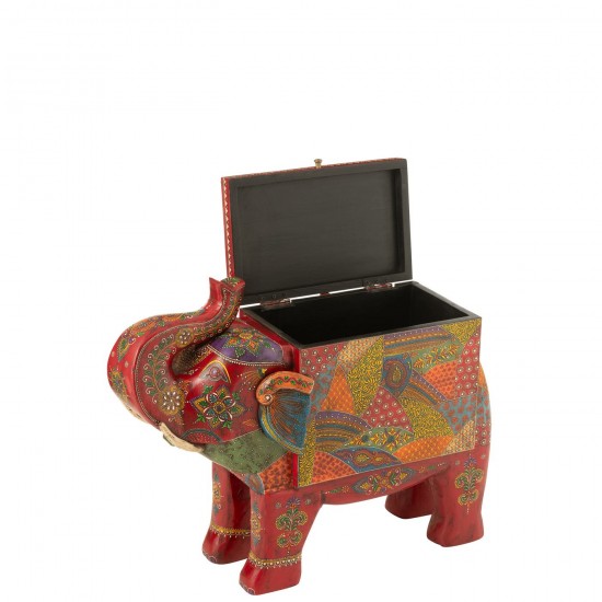 J-Line Baule Elefante Delhi Legno Di Mango Mix.