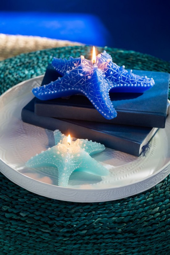 Jolipa Bougie Etoile De Mer Cire Azur Small 2 Heures.