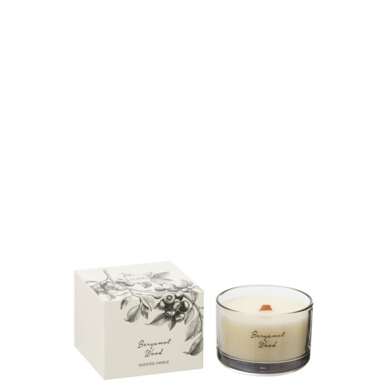 J Line Bougie Parfumee Bergamote Bois Cire Coco Small 50 Heures L11xB11xH9 cm JLine 50615 by Jolipa 50615.