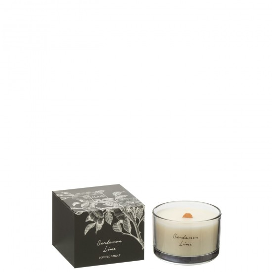 J Line Bougie Parfumee Cardamome Citron Vert Cire Coco Small 50Heures L11xB11xH9 cm JLine 50621 by Jolipa 50621.