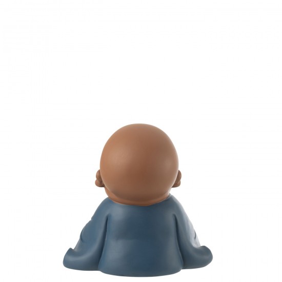 J-Line J Line frères Moines statuettes Jolipa Moine Zen Resine Bleu Small.