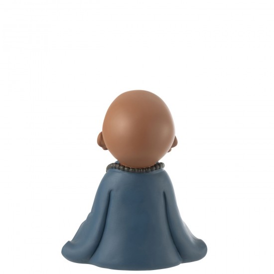 J-Line J Line frères Moines statuettes Jolipa Moine Zen Resine Bleu Large.