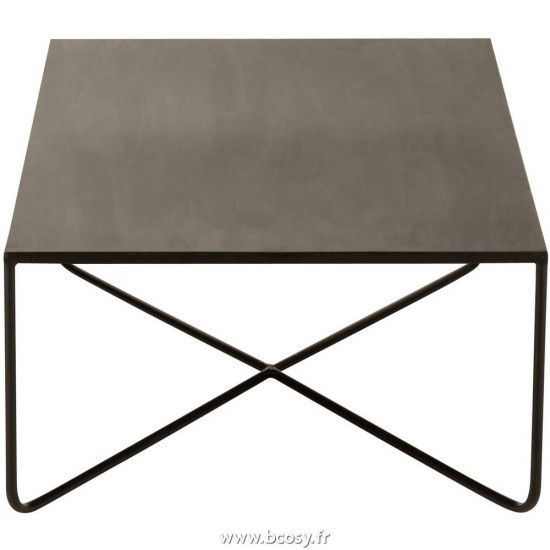 J-Line J Line tables de salon basse Jolipa Table De Salon Pied Croix Metal Noir.