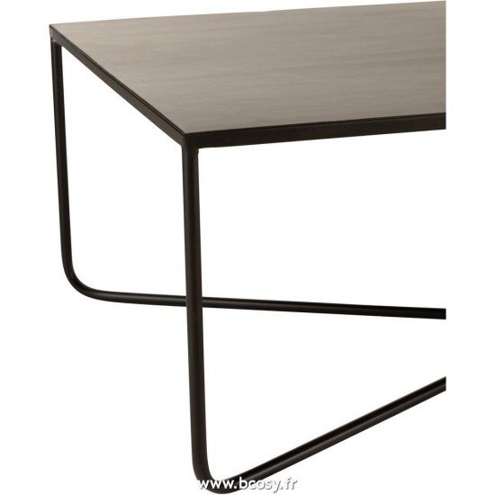 Jolipa Table De Salon Pied Croix Metal Noir.