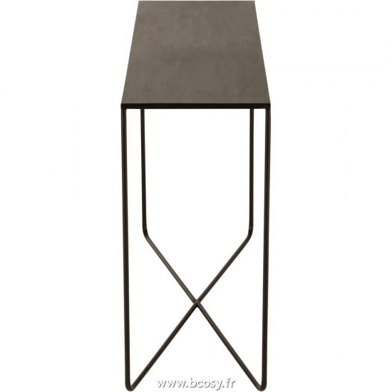 J-Line J Line tables de drapier murales Jolipa Console Rectangulaire Pied Croix Metal Noir.