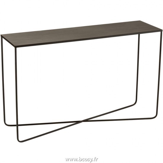 J Line Console Rectangulaire Pied Croix Metal Noir 120 JLine 5075 by Jolipa 5075.