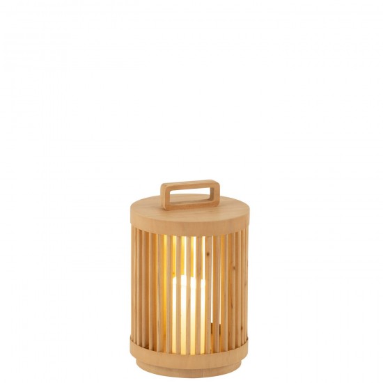 J Line Lampe Cylindre Bois De Sapin Led Naturel Small L21xB21xH32 cm JLine 50751 by Jolipa 50751.