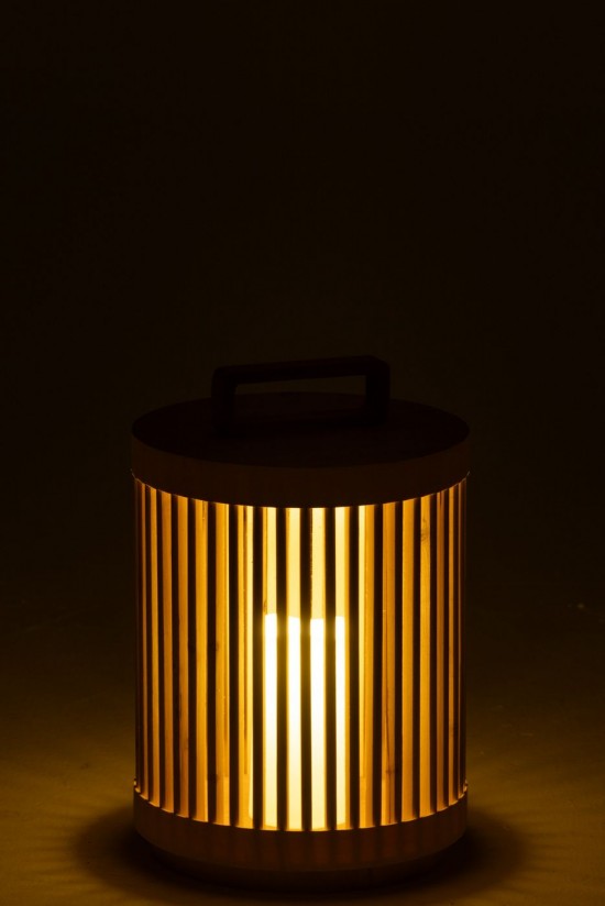 J-Line J Line Ampoules Jolipa Lampe Cylindre Bois De Sapin Led Naturel Large.