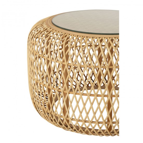 J-Line J Line tables d appoint bouts de canapé Jolipa Set 2 Tables Gigognes Africa Bambou Bois De Sapin Naturel.