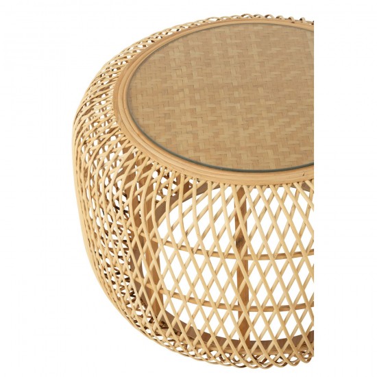 Jolipa Set 2 Tables Gigognes Africa Bambou Bois De Sapin Naturel.