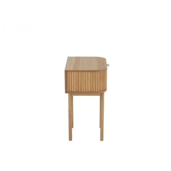 J-Line J Line tables de nuit chevet Jolipa Table De Chevet Rond Mdf Bois De Pin Naturel.