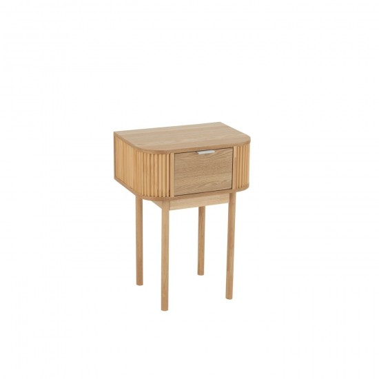 J Line Table De Chevet Rond Mdf Bois De Pin Naturel L53xB40xH28 cm JLine 50770 by Jolipa 50770.
