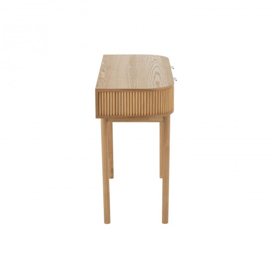 J-Line J Line tables de drapier murales Jolipa Console Rond Mdf Bois De Pin Naturel.