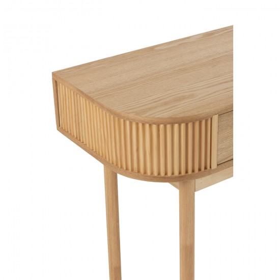 J-Line J Line tables de drapier murales Console Rond Mdf Bois De Pin Naturel.
