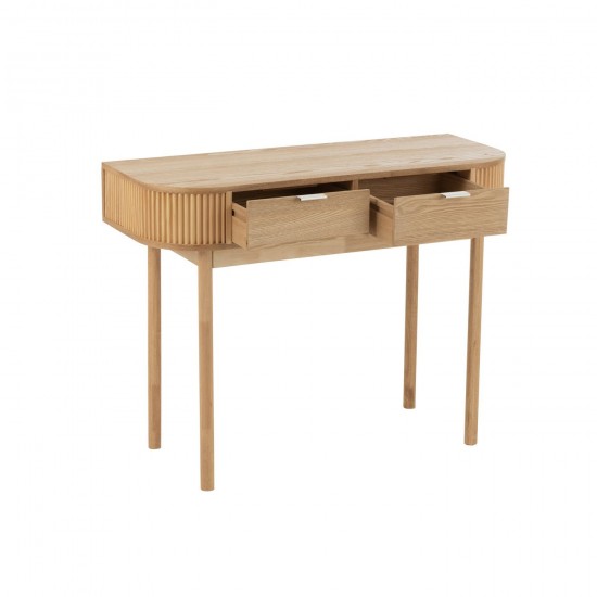J-Line Console Rotondo Mdf/Legno Di Abete Naturale.