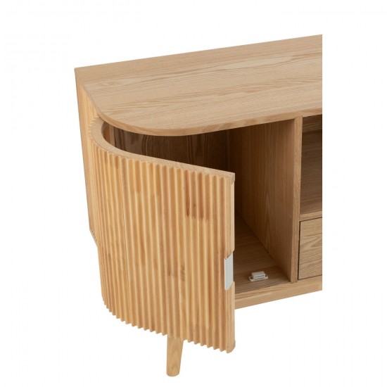 J-Line Armadietto Rotondo Mdf/Legno Di Abete Naturale Small.