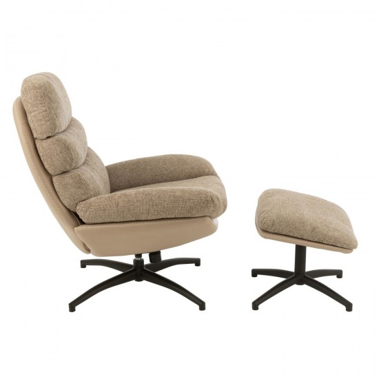J-Line J Line chaises lounges Jolipa Fauteuil Relax Repose Pied Metal Multiplex Gris Fonce Noir.