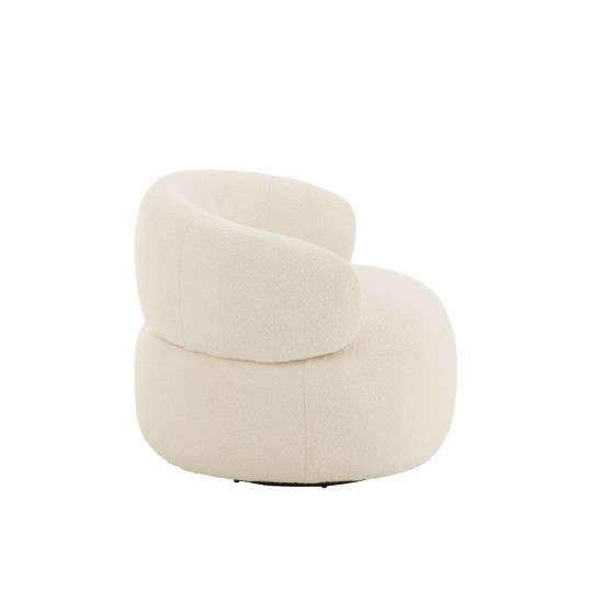 J-Line J Line fauteuils Jolipa Fauteuil Pivotant Rond Mousse Écru.