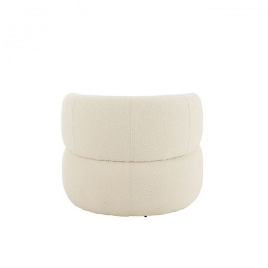 Jolipa Fauteuil Pivotant Rond Mousse Écru.