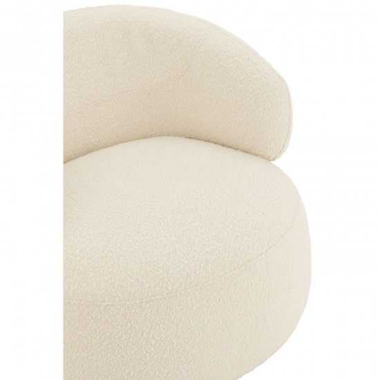 J-Line J Line fauteuils Fauteuil Pivotant Rond Mousse Écru.