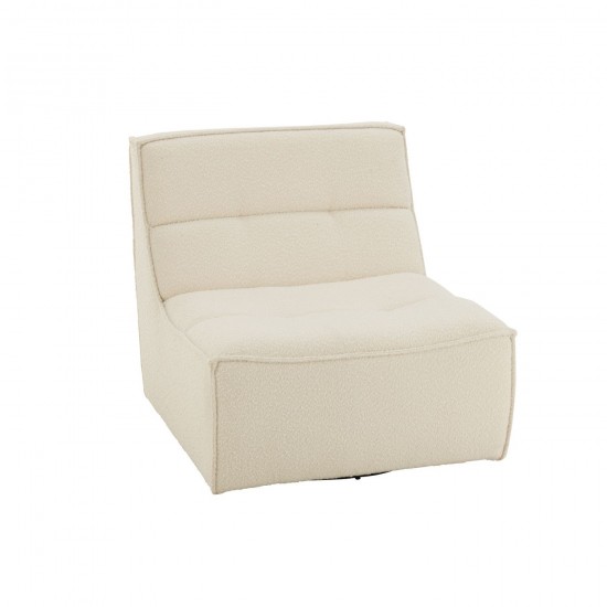J Line Fauteuil Pivotant Carré Mousse Écru L83xB97xH83 cm JLine 50795 by Jolipa 50795.