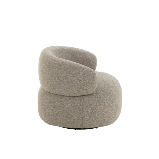 J-Line J Line fauteuils Jolipa Fauteuil Pivotant Rond Mousse Taupe.